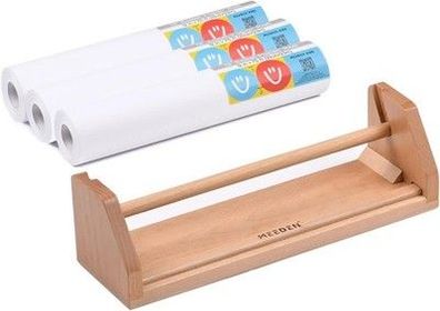 MEEDEN Kinder Malrolle, Tischpapier Rolle Dispenser + 3 Papierrollen (30 x 190cm)