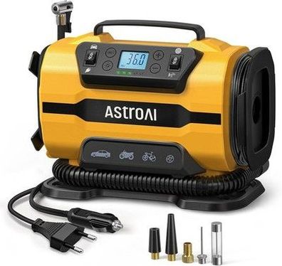 AstroAI Kompressor Auto 12V DC/230V AC Duale Stromquellen, Hochdruck bis 10,3bar