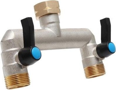 Opermaxer 2-Wege Verteiler [Großer Durchfluss], 3/4 Zoll Wasserhahn Messing