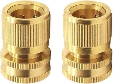 SyiXute 2 Stück G Weibliche Messing Schnellverbinder,3/4 Zoll Gartenschlauch