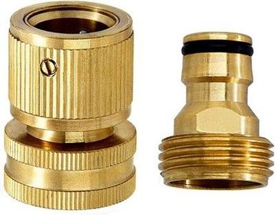SyiXute 1 Paar Messing Schlauchanschluss 3/4 Zoll Erweiterbarer Anschluss, 2 STK