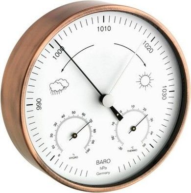 TFA Dostmann Analoge Wetterstation, für innen und außen, wetterfest, Barometer
