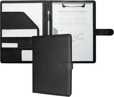 Mymazn Klemmbrett A4 mit Deckel, Mappe A4 Schreibmappe Klemmbrettmappe - schwarz