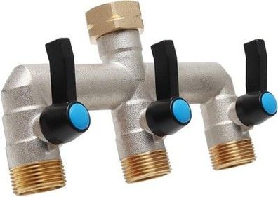 Opermaxer 3-Wege Verteiler Großer Durchfluss 3/4 Zoll Wasserhahn Wasserverteiler