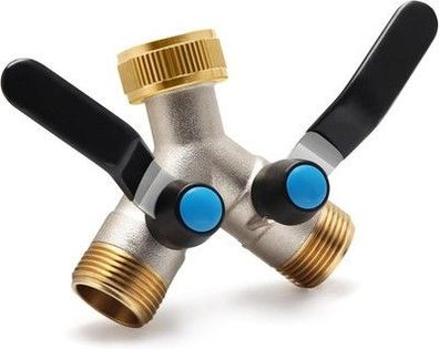 Opermaxer 2-Wege Y Verteiler Messing Großer Durchfluss 3/4 Zoll 304-Edelstahl