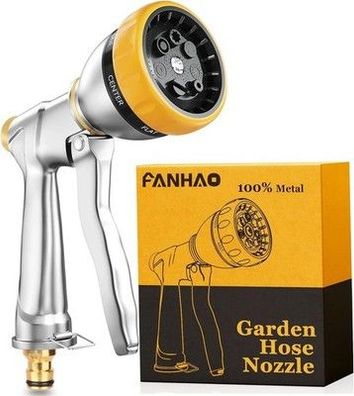 FANHAO Garten Handbrause 100% Metall Gartenbrause für Gartenschlauch, 7 Mustern
