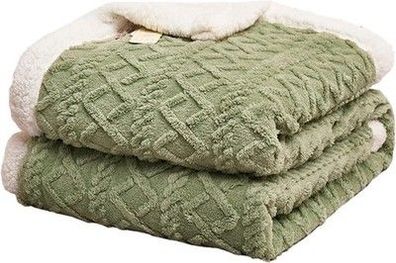 Hayisugal Flauschige Sherpa Kuscheldecke hochwertige Schafdecke Grün 200 x 230cm