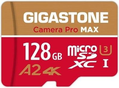 Gigastone 128GB Micro SD-Karte, Kamera Pro MAX, bis zu 120/80 MB/s, 4K Video