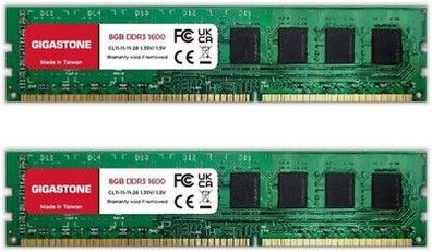 DDR3 RAM Gigastone Desktop RAM 16GB (2 x 8GB) DDR3 Ram 16GB DDR3-1600MHz, PC