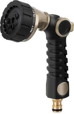 RESTMO Gartenbrause Metall Heavy Duty, Robuste Garten Wasserspritze, 7 Muster