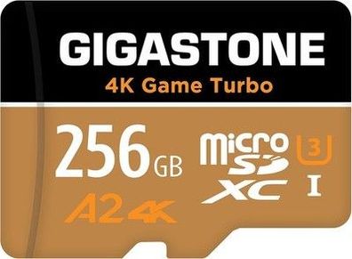 Gigastone 256GB Micro SD Karte, 4K Game Turbo, bis zu 100/60 MB/s + Adapter