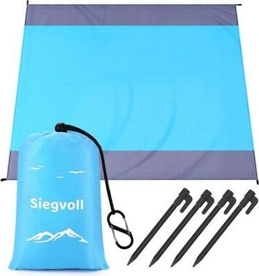 Siegvoll Stranddecke sandfrei, Größe: 210x200 cm, wasserabweisend, leichte Decke