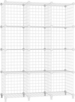 Awtatos Regal 12 Regal Drahtwürfel Stapelbarer Regal Würfel DIY Metallgitter