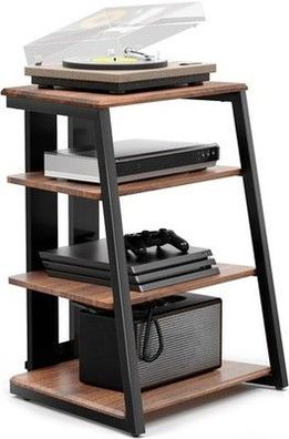 Fitueyes Design HiFi Rack aus Holz & Stahl Plattenspieler Tisch 61 x 52 x 78 cm