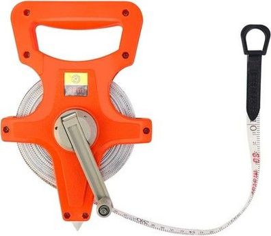 QWORK Bandmaß Fiberglas, Rollmassband, 30M /100 FT, Doppelseitig, orange