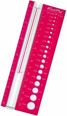 KnitPro 10701 Nadelmaß mit Lupe, Nadelschablone