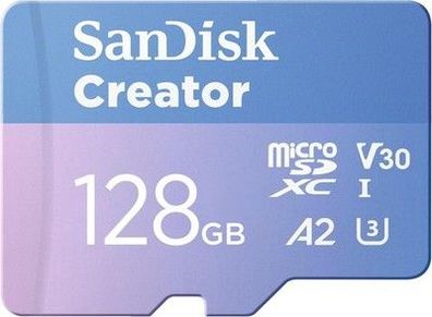 SanDisk Creator microSDXC UHS-I Speicherkarte 128 GB + Adapter 5.3K & 4K, A2, C10