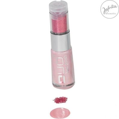 Jofrika Cosmetics 71580x DUO Nail Polish, Nagellack 5 Farben, mit Glitterpuder!