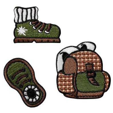 Mono Quick 18103 Create "Rucksack/Schuh" Bügelbild Patch Wandern Edelweiß