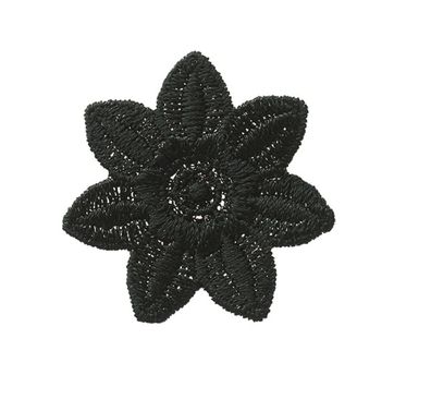 Mono Quick 0412x Blume, Bügelbild, Patch, schwarz weiß hellblau lachs gelb grau