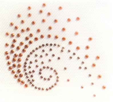 Mono Quick Wirbel Braun Bronze Strass , Bügelbild Strassmotiv Edelstein Look
