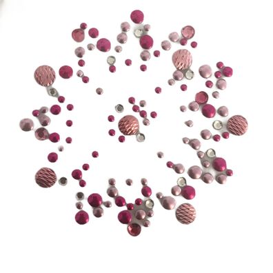 Mono Quick Strass Blumen Applikationen, Bügelbild Strassmotive Blume Pink Bronze