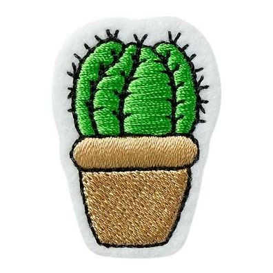 Mono Quick 0218x Kakteen Bügelbild, Patch Kaktus Blüte Wüste, Aufnäher Aufbügler