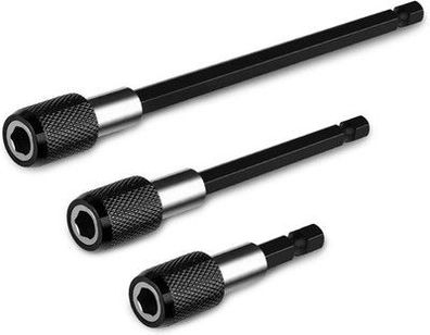 QWORK® Schnellwechsel Bithalter, Magnetische Bohrer Verlängerung, 1/4" -3tlg