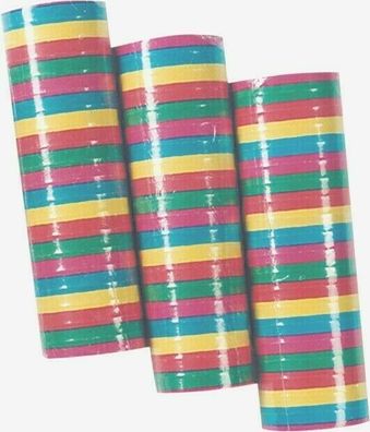 Mottoland 65012 - Luftschlangen 3er Pack, bunte Farben, 100% Papier, Party Deko