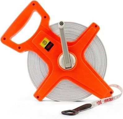 QWORK Bandmaß Fiberglas, Rollmassband, 100M /330 FT, Doppelseitig, orange