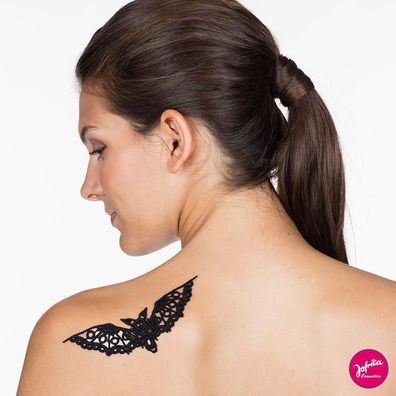 Jofrika 704091 Lace Tattoo * Bat Fledermaus * Textil Spitzentattoo selbstklebend
