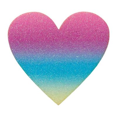 Mono Quick 0821x Stern oder Herz mit Glitzer, Regenbogen, Schimmer Bügelbild