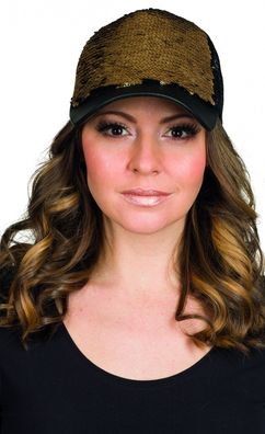 PxP 436014x - Cap Kappe Wendepaillette gold, silber, pink, schwarz, Pailletten