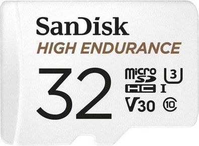 SanDisk High Endurance microSDHC Speicherkarte 32 GB + Adapter (100 MB/s Lesen)