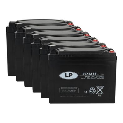 Akku-Satz 72V 55Ah passend für Kabinenroller | 6× 12V AGM