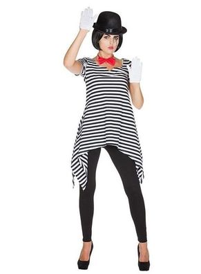 PxP 13341- Ringel Tunika schwarz-weiß gestreift geringelt - Karneval Shirt