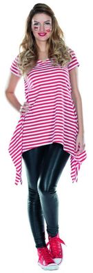 PxP 13240 - Ringel Tunika rot-weiß gestreift geringelt - Karneval Shirt