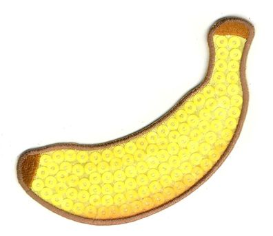 Früchte, Obst Pailletten Applikationen, Zitrone Melone Banane Kirschen Birne