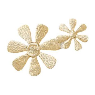 Mono Quick 0202x Blumen, Blümchen, Bügelbild Patch, Blau Weiß Schwarz Beige Grau