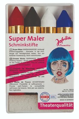 Jofrika Cosmetics 708118 - Super Maler, 4 Schminkstifte Set, Theaterqualität