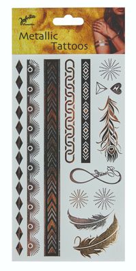 Jofrika 704080 - Metallic Tattoos Eternity, Sommer Sonne Festival, Gold Silber