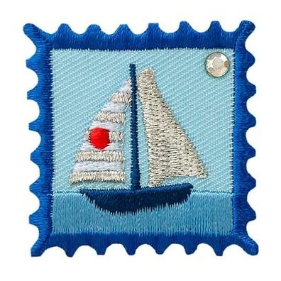 Mono-Quick 04527 Briefmarke mit Segelschiff Applikation, Bügelbild, Patch