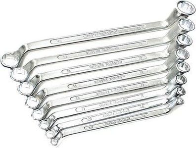 Brüder Mannesmann Ringschlüssel-Satz, 6-22 mm, Chrom-Vanadium, 8-teilig Werkzeug