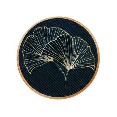 Mono-Quick 10008 Ginkgo Blätter Applikation, Bügelbild, Patch, Aufnäher, ca. 6cm