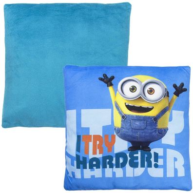 Minions Kissen - 35x35 Kissen gefüllt, Deko Kissen, Minion, Dave, Kevin, Stuart