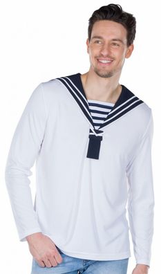 PxP 14453 - Matrosenhemd weiß, Matrose Kostüm, Gr. 48 - 58 Maritim