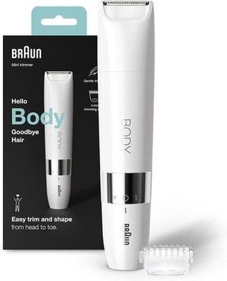 Braun Body Mini-Trimmer, elektrischer Körperrasierer mit Trimmeraufsatz BS1000