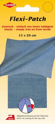 Kleiber Flexi Patch, 10x20 cm, Elastischer Flicken, Zuschneiden, innen anbügeln