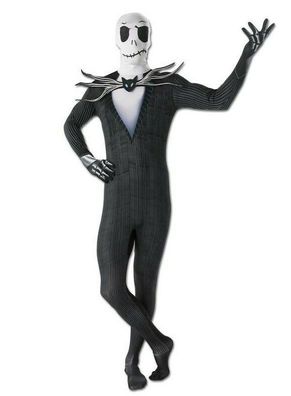 Rubies 3887422 - 2nd Skin Jack Skellington, Halloween Horror - Skelett Overall