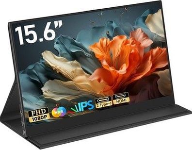 HONGO Tragbarer Monitor 15,6 Zoll 1080P FHD Bildschirm (IPS 1920 x 1080P, 60Hz)
